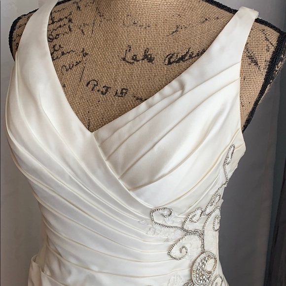 Wedding Bridal Dress Ivory color w/ Garment Bag - Picture 7 of 16